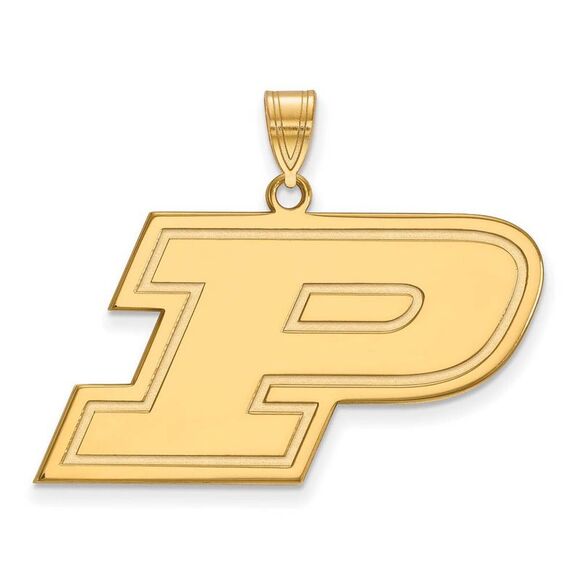 14k Yellow Gold Purdue Large Initial P Pendant